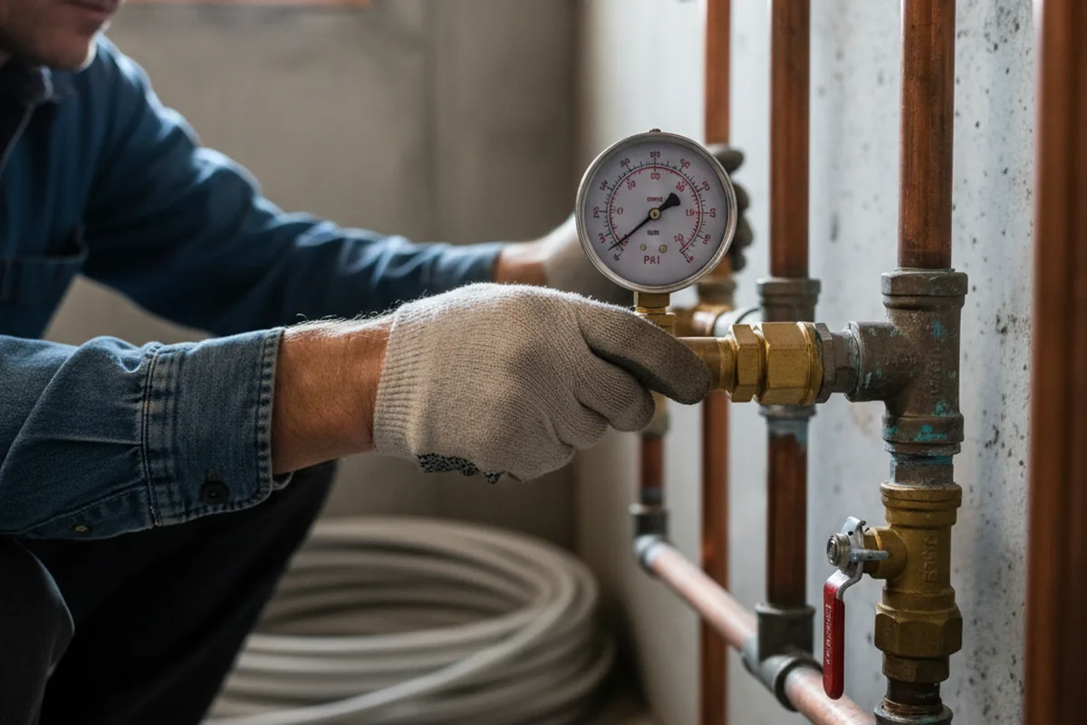 Pressure testing a repaired line during Water Line Repair in Lulu